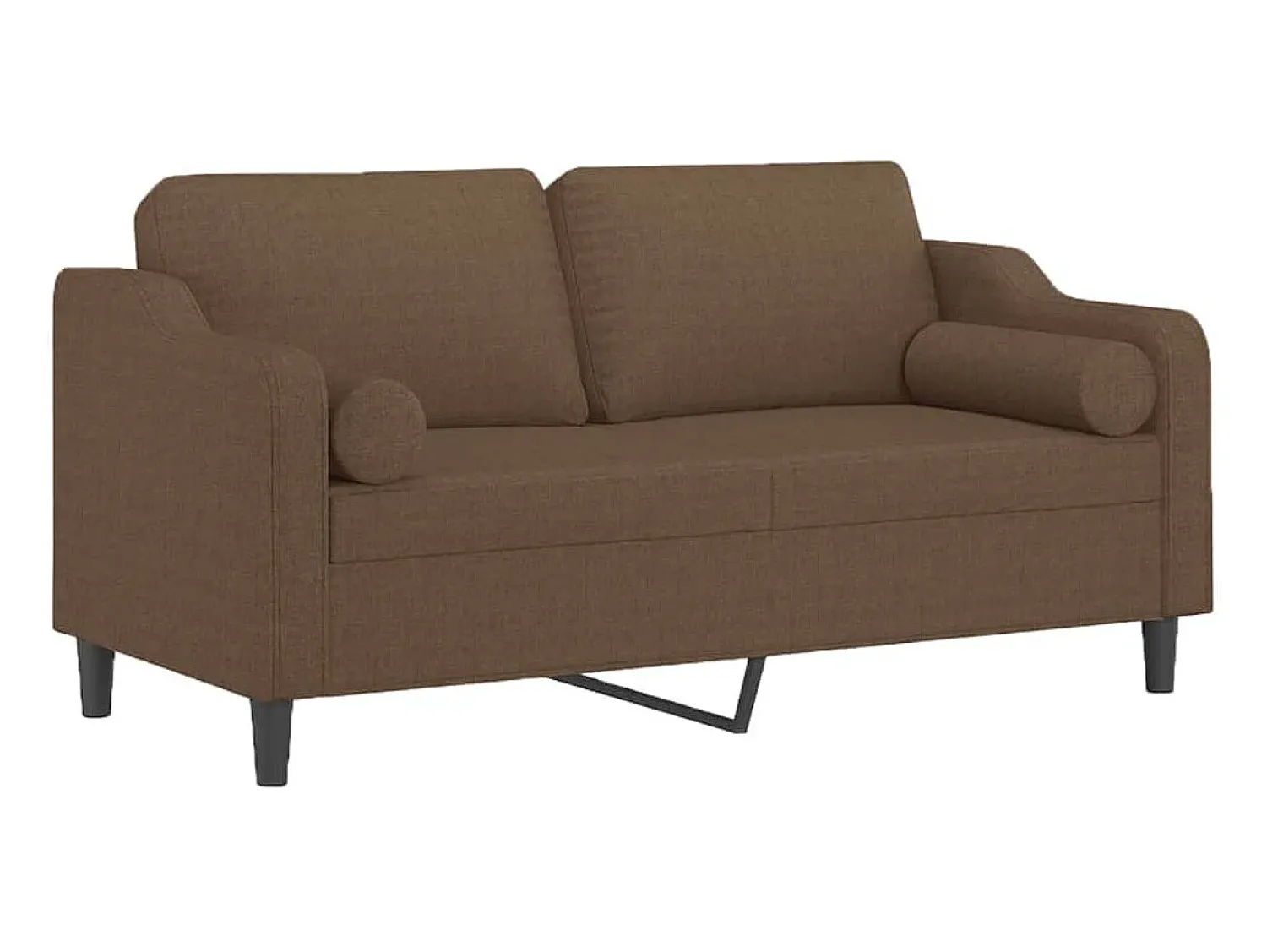 Best Sofá 2 lugares + almofadas decorativas 140 cm tecido PT539340 Castanho