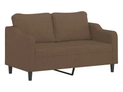 Best Sofá 2 lugares + almofadas decorativas 140 cm tecido PT539340 Castanho