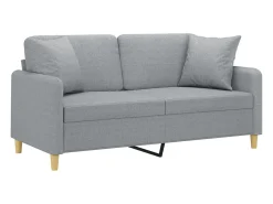 Sofá* Sofá 2 lugares + almofadas decorativas 140cm tecido cinza-claro PT639593 Cinzento claro