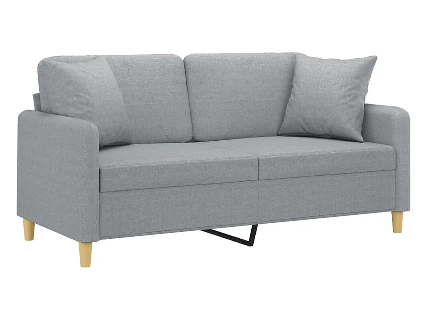 Sofá* Sofá 2 lugares + almofadas decorativas 140cm tecido cinza-claro PT639593 Cinzento claro