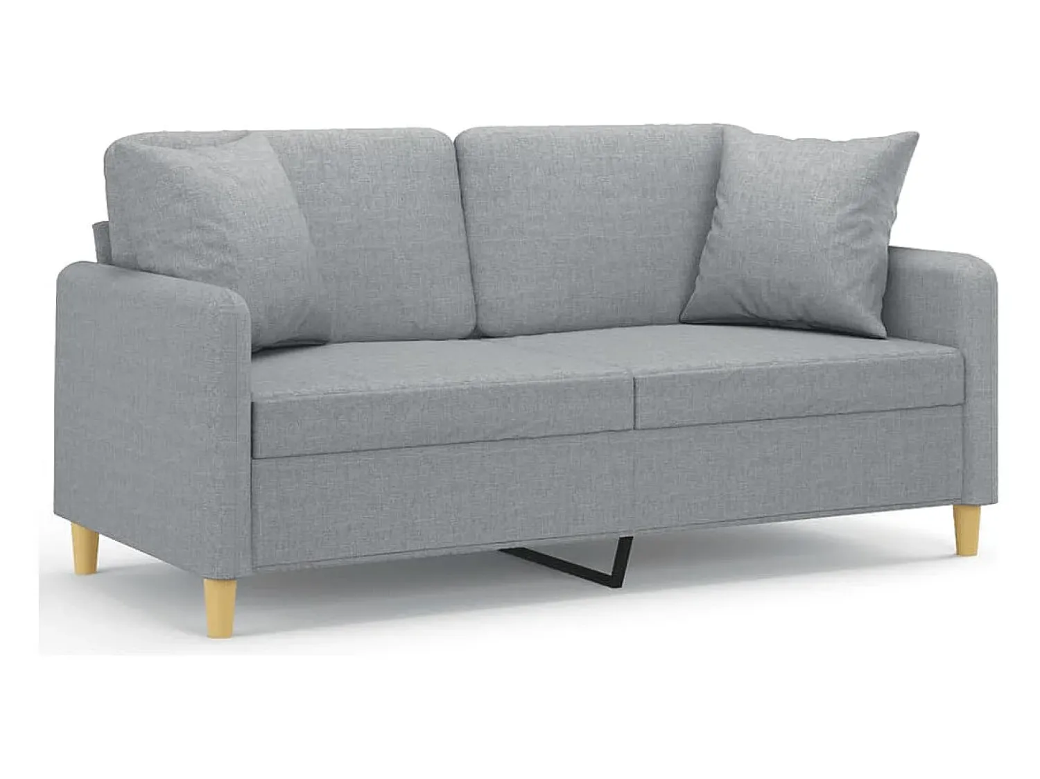 Sofá* Sofá 2 lugares + almofadas decorativas 140cm tecido cinza-claro PT639593 Cinzento claro
