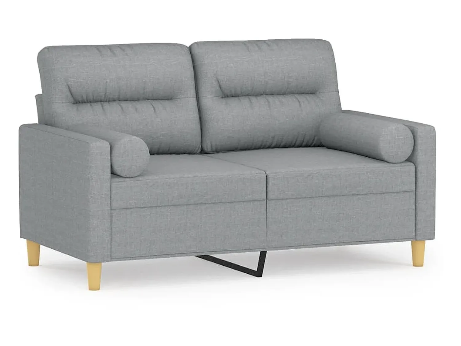 Sofá| Sofá 2 lugares + almofadas decorativas 120cm tecido cinza-claro PT441150 Cinzento