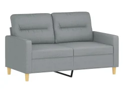Sofá| Sofá 2 lugares + almofadas decorativas 120cm tecido cinza-claro PT441150 Cinzento