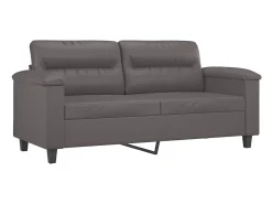 Sofá| Sofá 2 lugares + almofadas decorativas 140cm couro artif. cinza PT178447 Cinzento