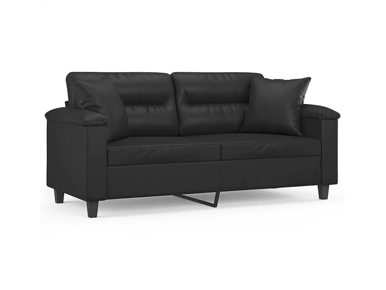 vidaxl Sofá 2 lugares + almofadas decoração 140 cm couro artif.^ Sofá