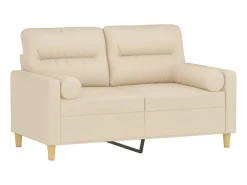 Sofá 2 lugares + almofadas decorativas 120 cm tecido cor PT385458^ Sofá