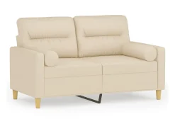 Sofá 2 lugares + almofadas decorativas 120 cm tecido cor PT385458^ Sofá