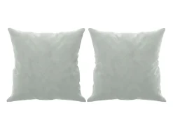 Sofá 2 lugares + almofadas decorativas 140cm veludo cinza-claro PT348731^ Sofá