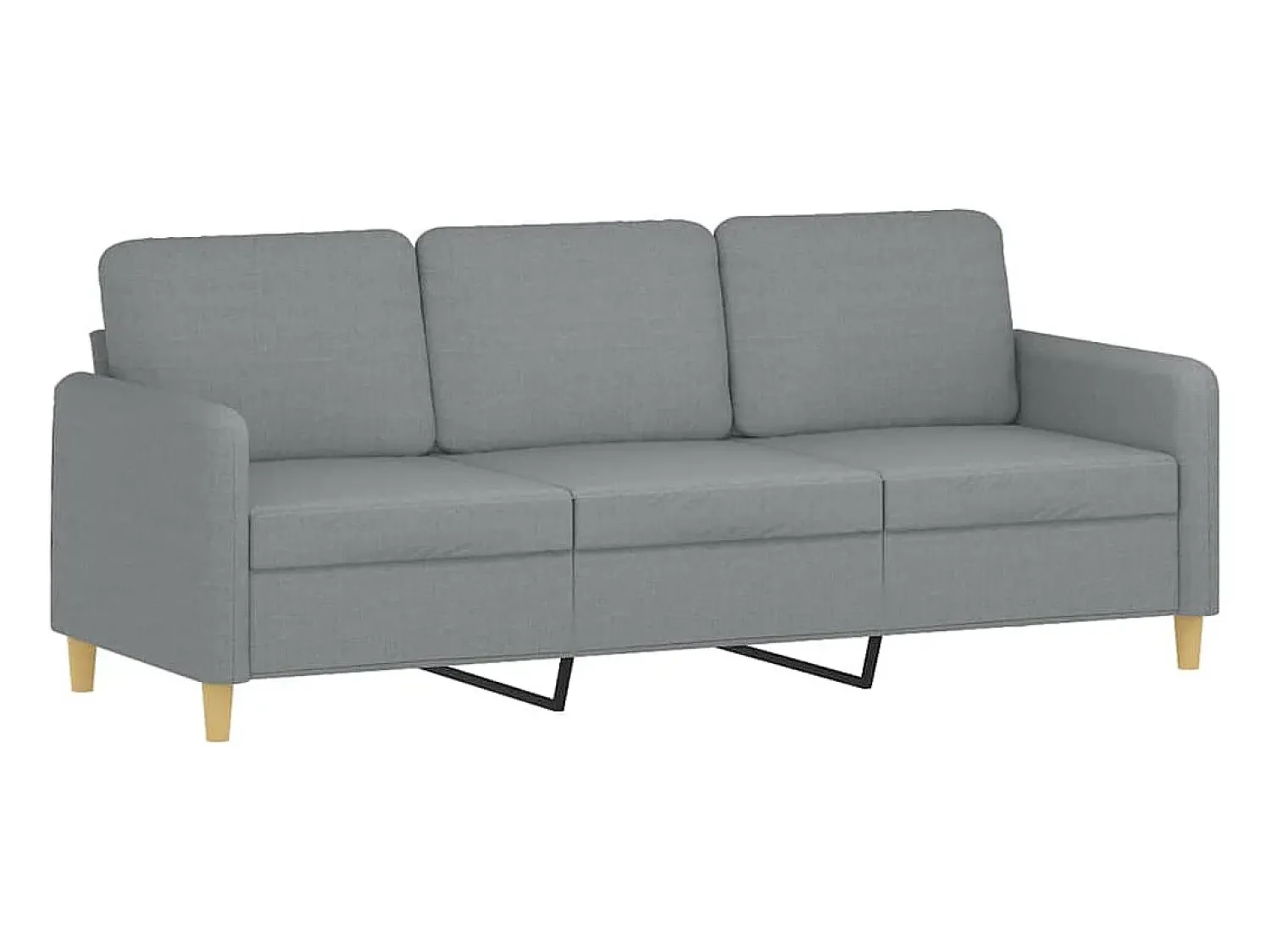 Sofá|vidaxl Sofá 3 lugares + almofadas decorativas 180cm tecido cinza-claro Cinzento