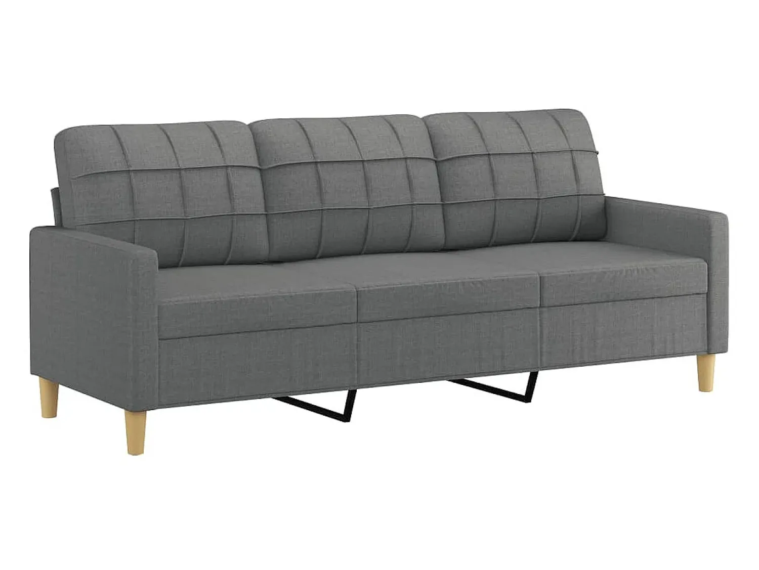 Sale Sofá 3 lugares + almofadas decoração 180 cm tecido cinza-escuro PT215362 Cinzento