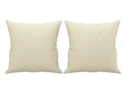 Sofá|vidaxl Sofá 2 lugares + almofadas decorativas 120cm couro artif. Creme