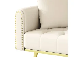 Sofá*ModernLuxe Sofá 2 lugares - com função relax - três posições de inclinação ajustáveis - porta-copos incluído - Bege