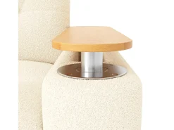 Sofá|ModernLuxe Sofá 3 lugares - con espaço de armazenamento - con apoio de cabeça e mesinha lateral integrada - Bege