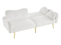 ModernLuxe Sofá 2 lugares - Encosto ajustável - Pés de metal banhado a ouro -^ Sofá