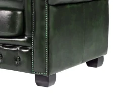 Sofá*LINEA SOFA Sofá 4 lugares 100% pele Verde Escuro estilo chesterfield - BRENTON Verde pinho