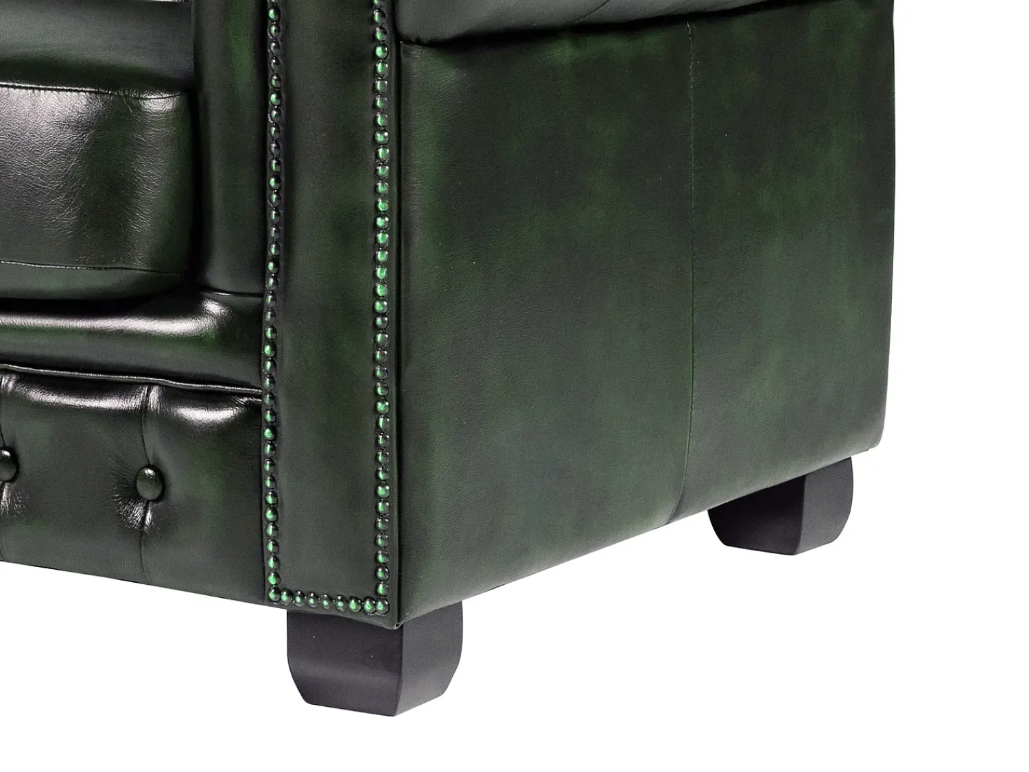 Sofá*LINEA SOFA Sofá 4 lugares 100% pele Verde Escuro estilo chesterfield - BRENTON Verde pinho