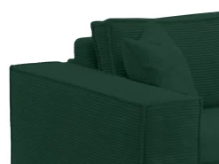 Vente-unique Sofá 3 lugares abertura rápida veludo canelado , cama 140 cm, colchão 14 cm^ Sofá