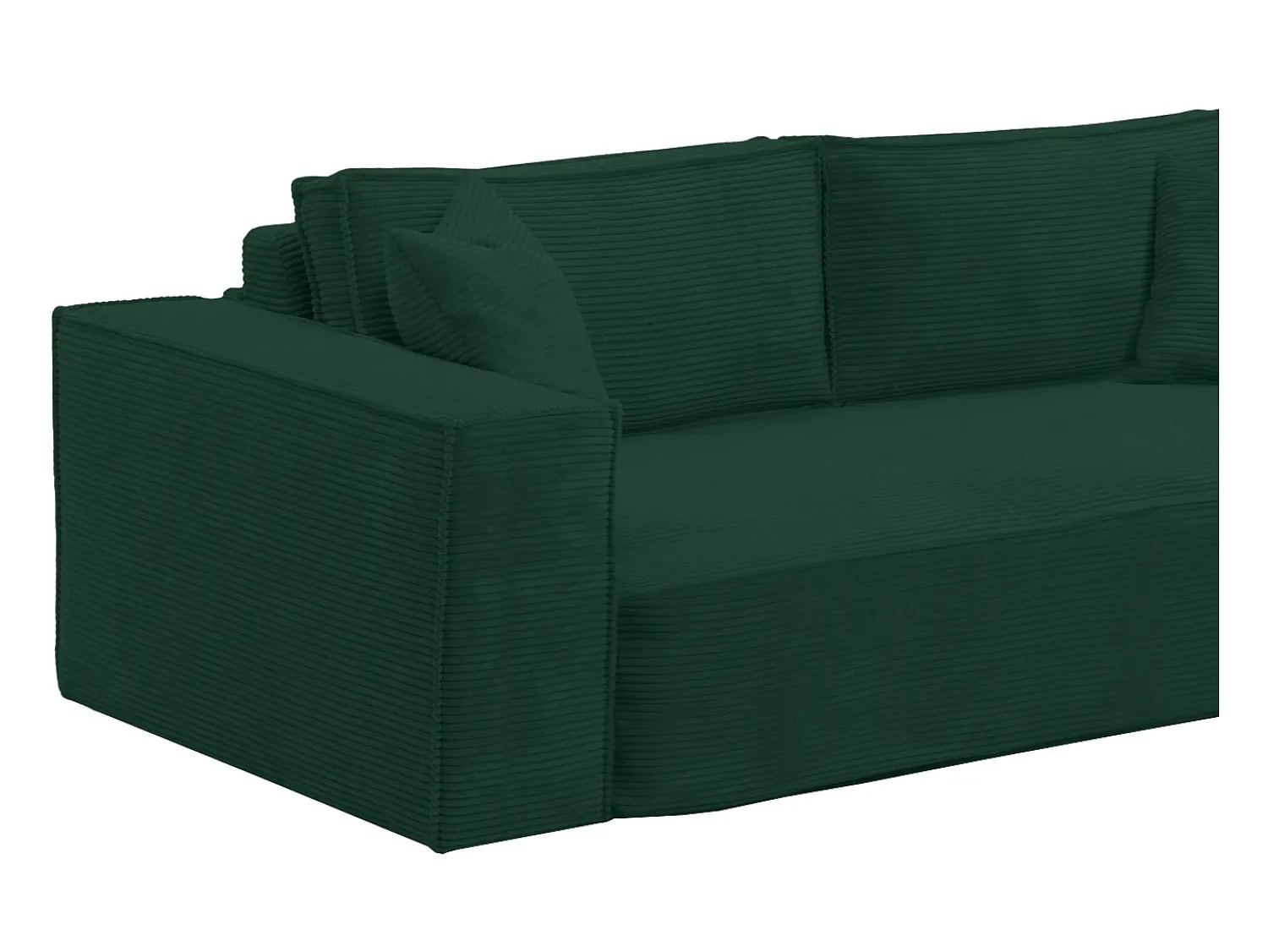 Vente-unique Sofá 3 lugares abertura rápida veludo canelado , cama 140 cm, colchão 14 cm^ Sofá