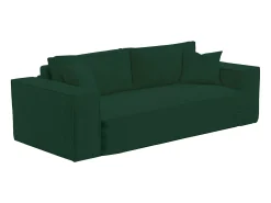 Vente-unique Sofá 3 lugares abertura rápida veludo canelado , cama 140 cm, colchão 14 cm^ Sofá
