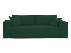 Vente-unique Sofá 3 lugares abertura rápida veludo canelado , cama 140 cm, colchão 14 cm^ Sofá