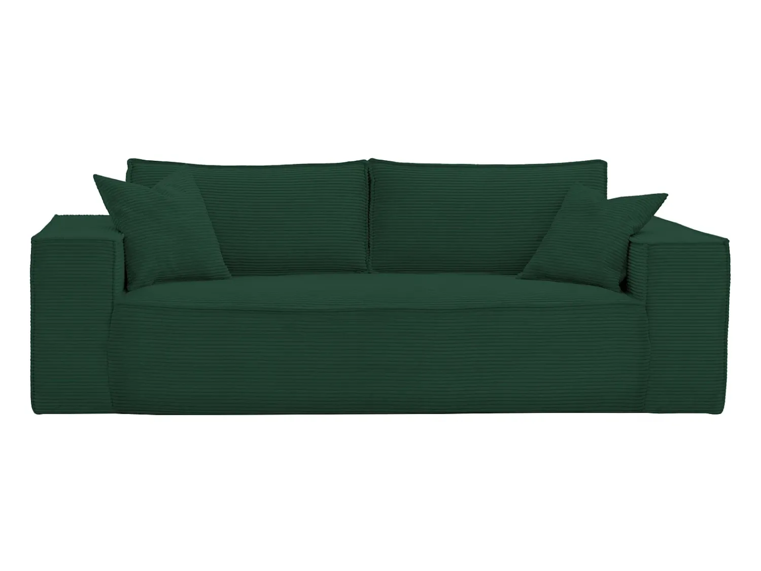Vente-unique Sofá 3 lugares abertura rápida veludo canelado , cama 140 cm, colchão 14 cm^ Sofá