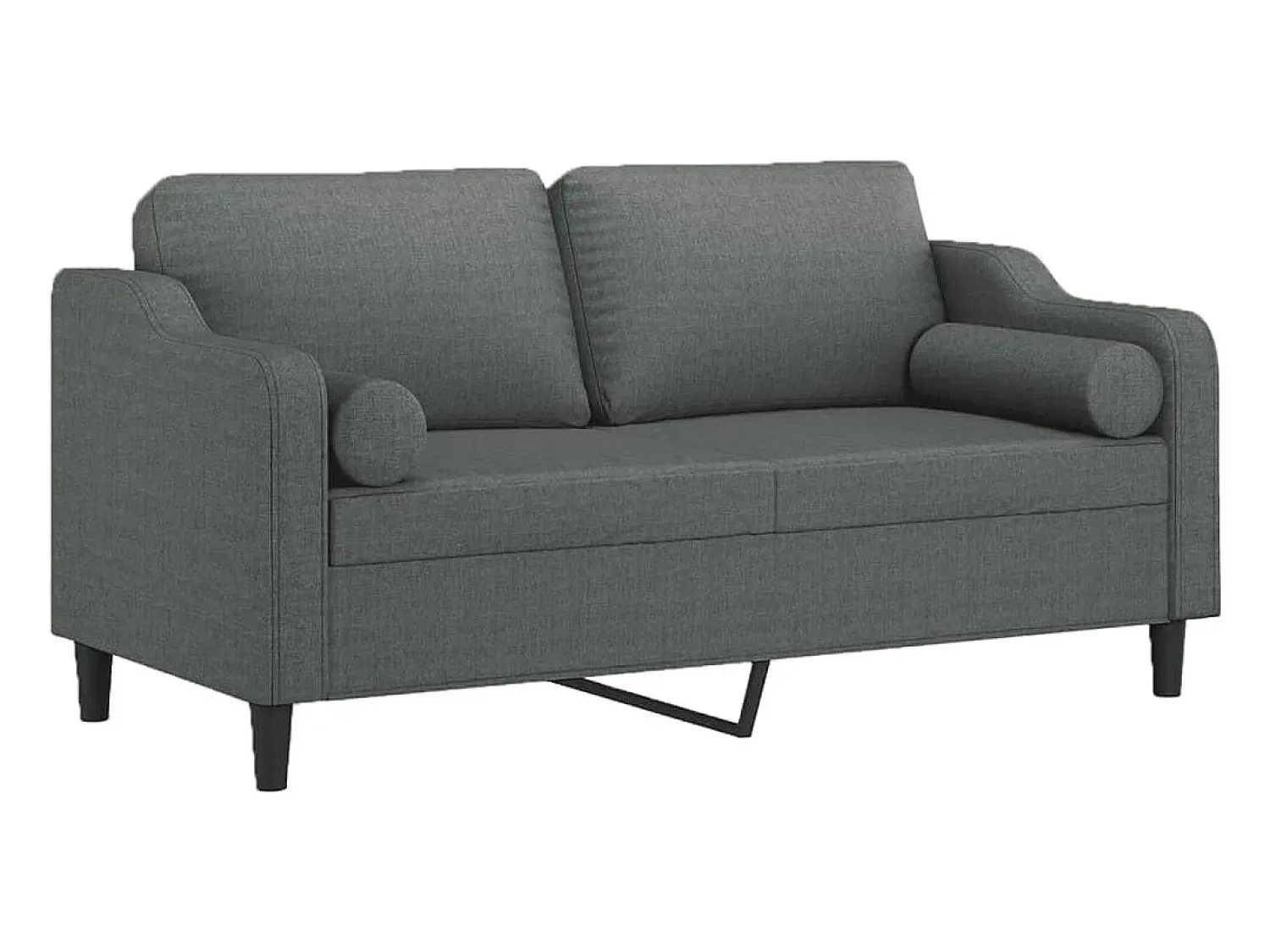 Sale Sofá 2 lugares +almofadas decorativas 140cm tecido cinza-escuro PT834297 Cinzento