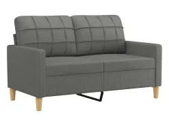 Sofá* Sofá 2 lugares +almofadas decorativas 120cm tecido cinza-escuro PT920571 Cinzento