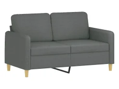 Sofá 2 lugares +almofadas decorativas 120cm tecido cinza-escuro PT319440^ Sofá