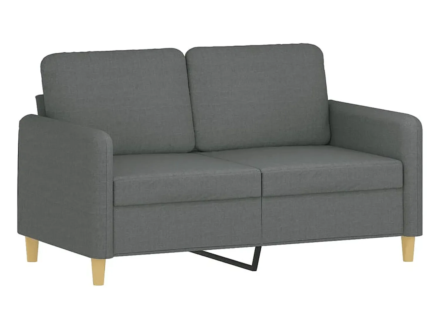 Sofá 2 lugares +almofadas decorativas 120cm tecido cinza-escuro PT319440^ Sofá