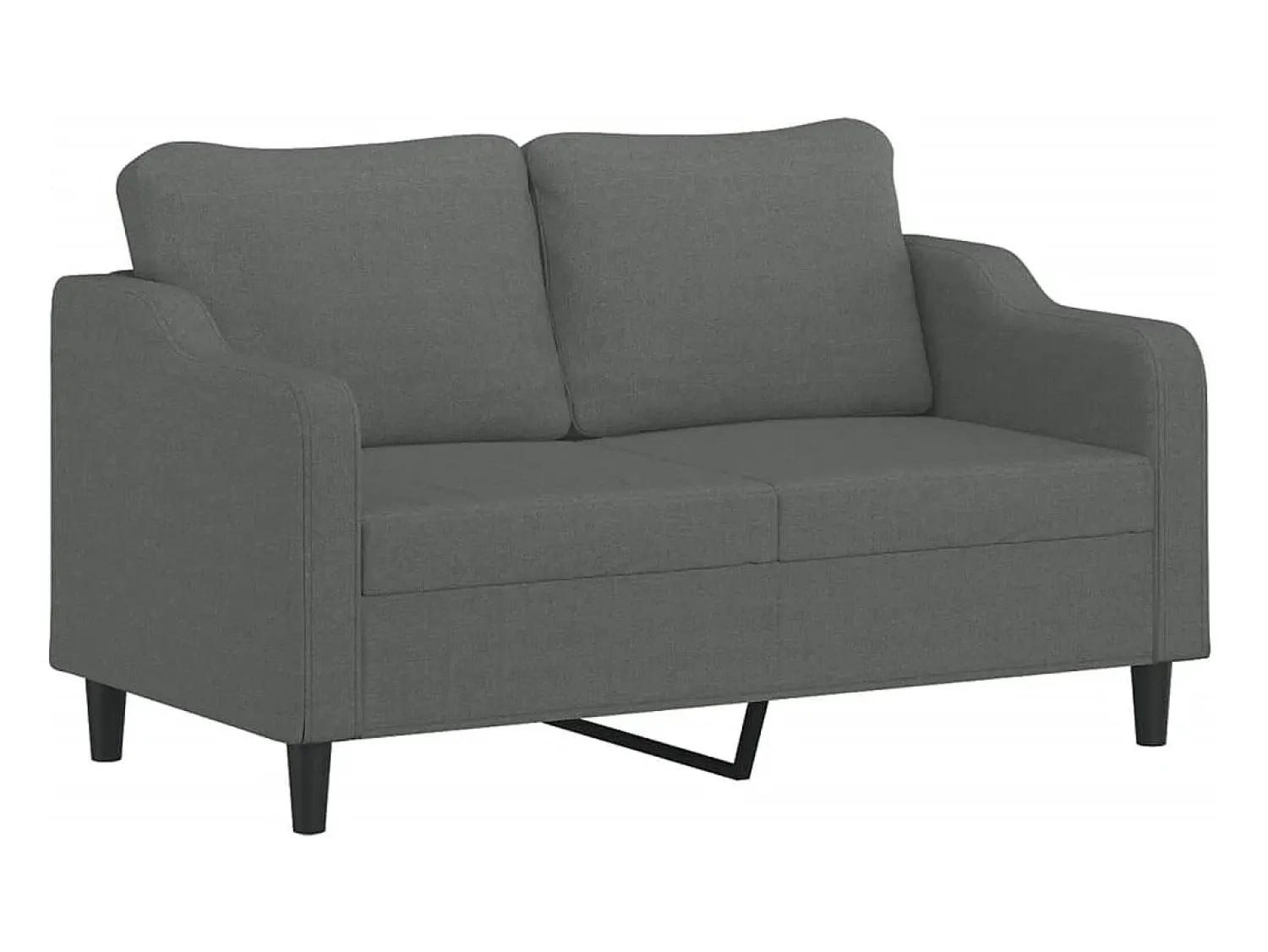 Sofá*vidaxl Sofá 2 lugares +almofadas decorativas 140cm tecido cinza-escuro Cinzento