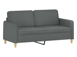Sofá* Sofá 2 lugares +almofadas decorativas 140cm tecido cinza-escuro PT391370 Cinzento