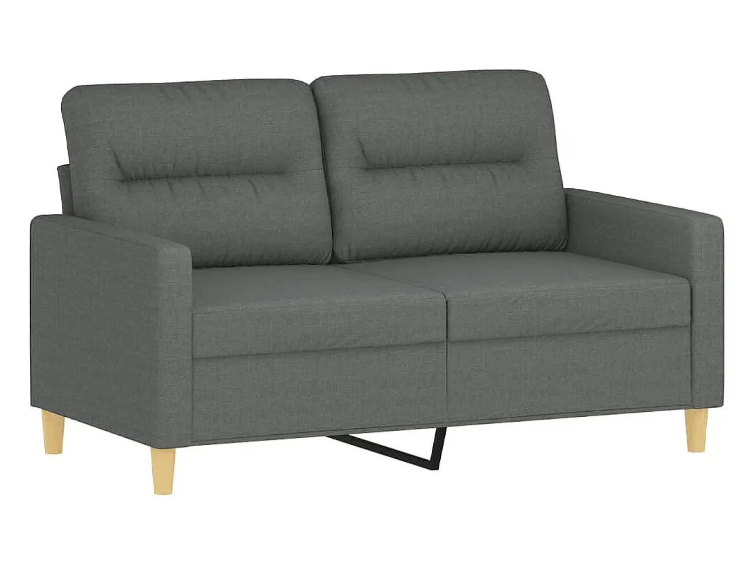Sofá 2 lugares +almofadas decorativas 120cm tecido cinza-escuro PT590538^ Sofá