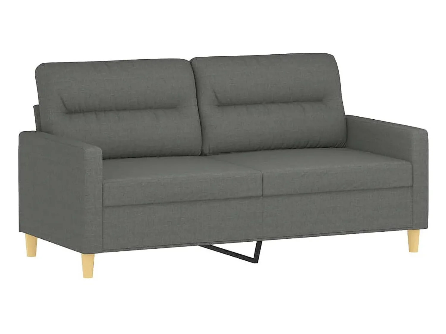 Sofá| Sofá 2 lugares +almofadas decorativas 140cm tecido cinza-escuro PT691177 Cinzento