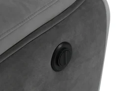 Sofá|Vente-unique Sofá 3 lugares articulado elétrico em veludo cinza com faixas branco cru METTI Cinzento