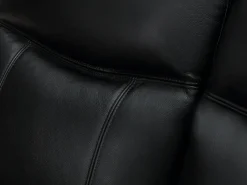 Vente-unique Sofá 3 lugares articulado elétrico em pele com mesinha porta-copos KENNETH^ Sofá