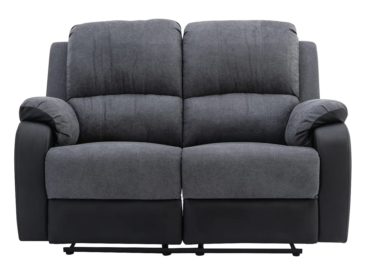 Sofá*Vente-unique Sofá 2 lugares articulado em microfibra e pele sintética cinzento e preto BRODY Preto / Cinzento