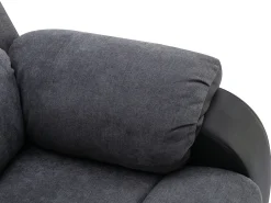 Sofá*Vente-unique Sofá 3 lugares articulado em microfibra e pele sintética cinzento e preto BRODY Preto / Cinzento