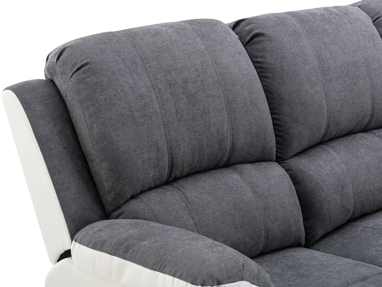 Sofá|Vente-unique Sofá 3 lugares articulado microfibra e pele sintética cinzento e branco BRODY Cinzento / Branco