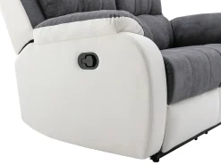 Sofá*Vente-unique Sofá 2 lugares articulado microfibra e pele sintética cinzento e branco BRODY Cinzento / Branco