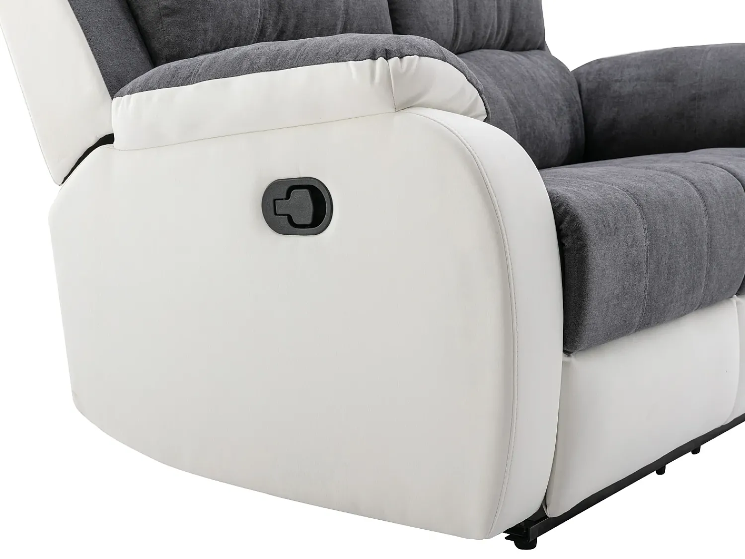 Sofá*Vente-unique Sofá 2 lugares articulado microfibra e pele sintética cinzento e branco BRODY Cinzento / Branco