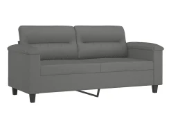 Sofá 2 lugares c/ almofadas 140 cm microfibra -escuro PT124260 Cinzento