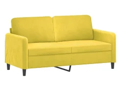Sofá| Sofá 2 lugares c/ almofadas decorativas 140 cm veludo PT904906 Amarelo