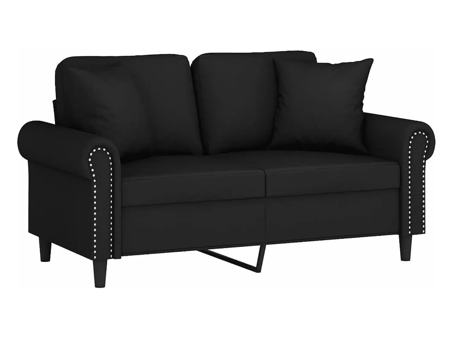 Sofá 2 lugares c/ almofadas decorativas 120 cm veludo PT748421^ Sofá