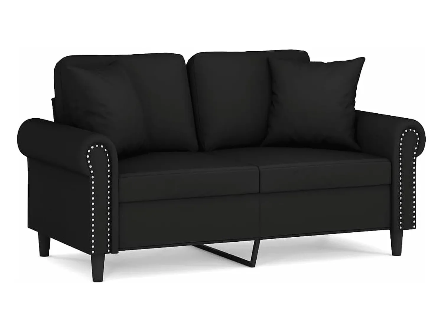 Sofá 2 lugares c/ almofadas decorativas 120 cm veludo PT748421^ Sofá
