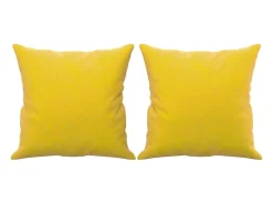 Sofá| Sofá 2 lugares c/ almofadas decorativas 120 cm veludo PT359188 Amarelo