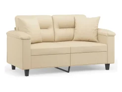Sofá 2 lugares c/ almofadas 120 cm microfibra cor PT218788^ Sofá