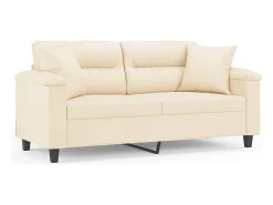 Sofá| Sofá 2 lugares c/ almofadas 140 cm microfibra PT353203 Bege