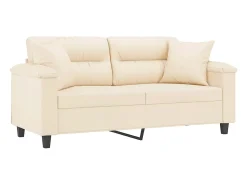 Sofá| Sofá 2 lugares c/ almofadas 140 cm microfibra PT353203 Bege