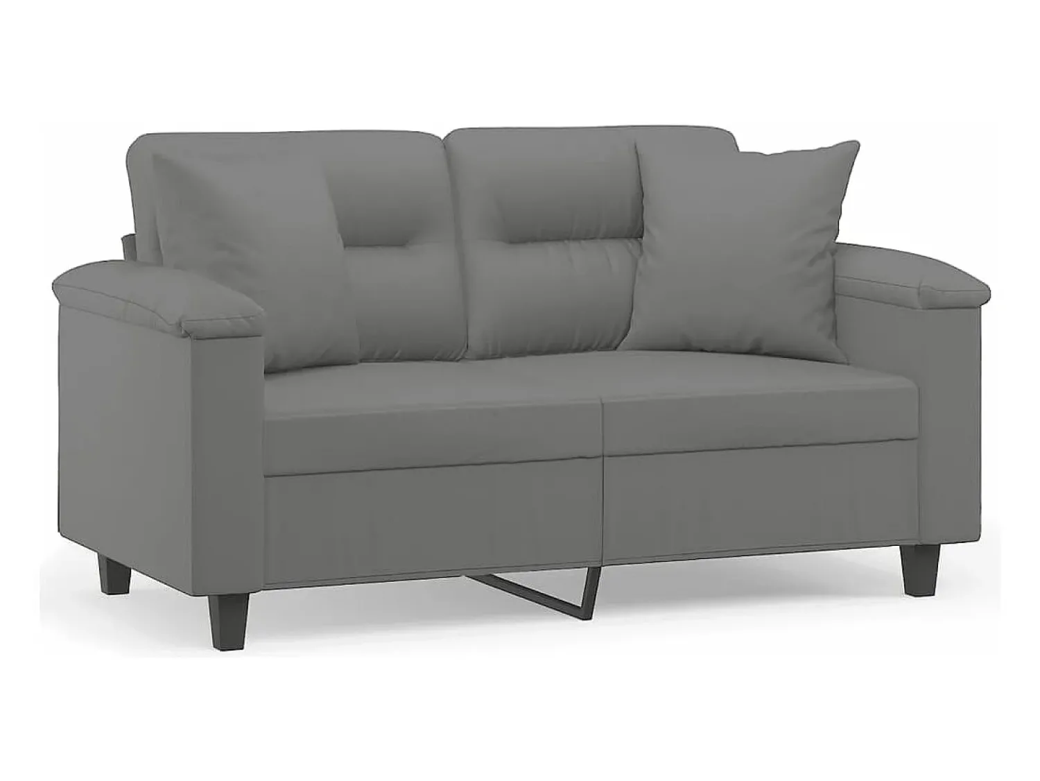 Discount Sofá 2 lugares c/ almofadas 120 cm microfibra -escuro PT559509 Cinzento