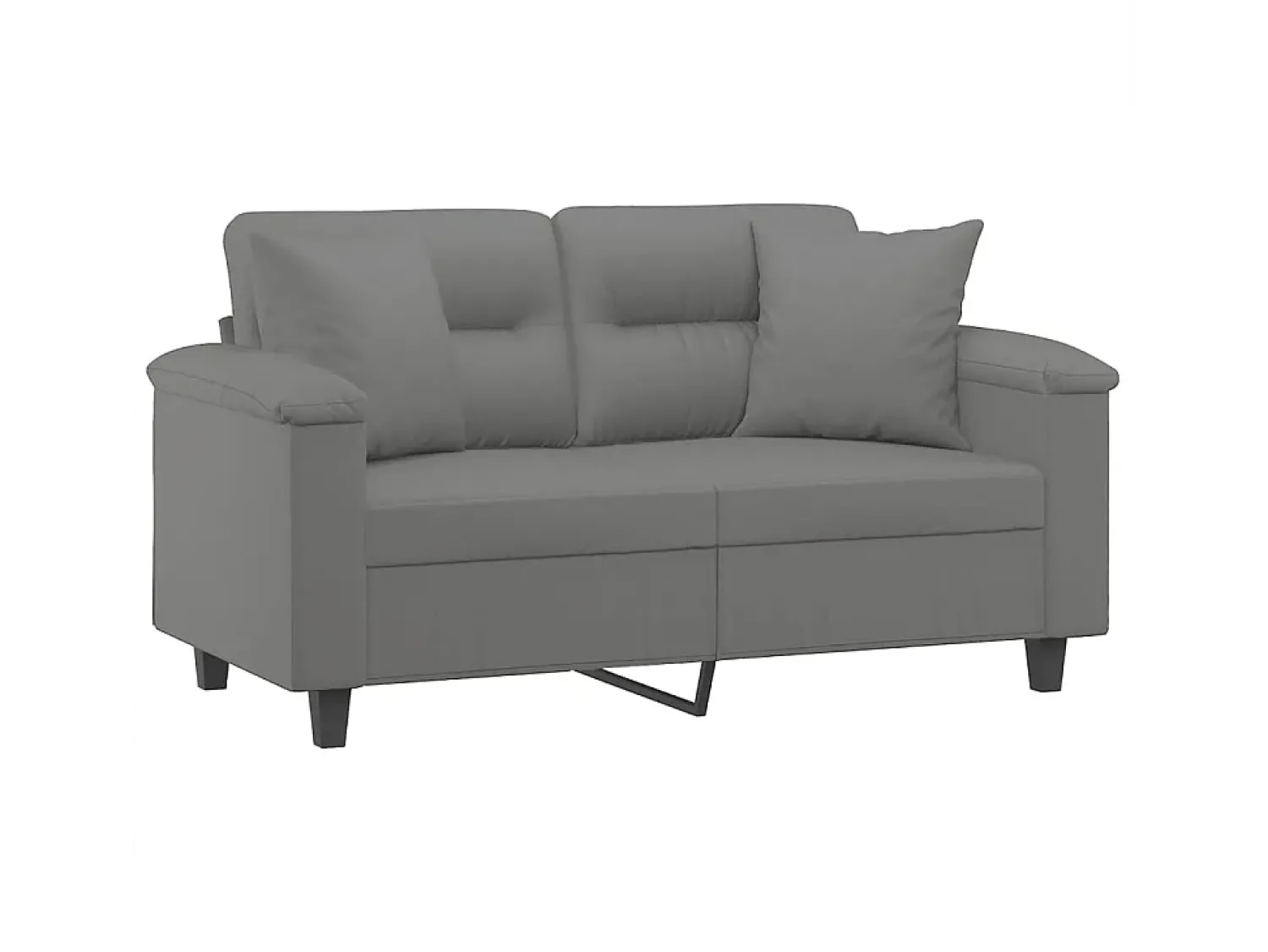 Discount Sofá 2 lugares c/ almofadas 120 cm microfibra -escuro PT559509 Cinzento